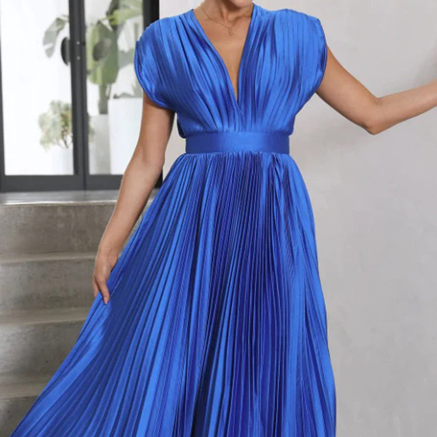 Angel | Women’s Pleated V-Neck Maxi Dress