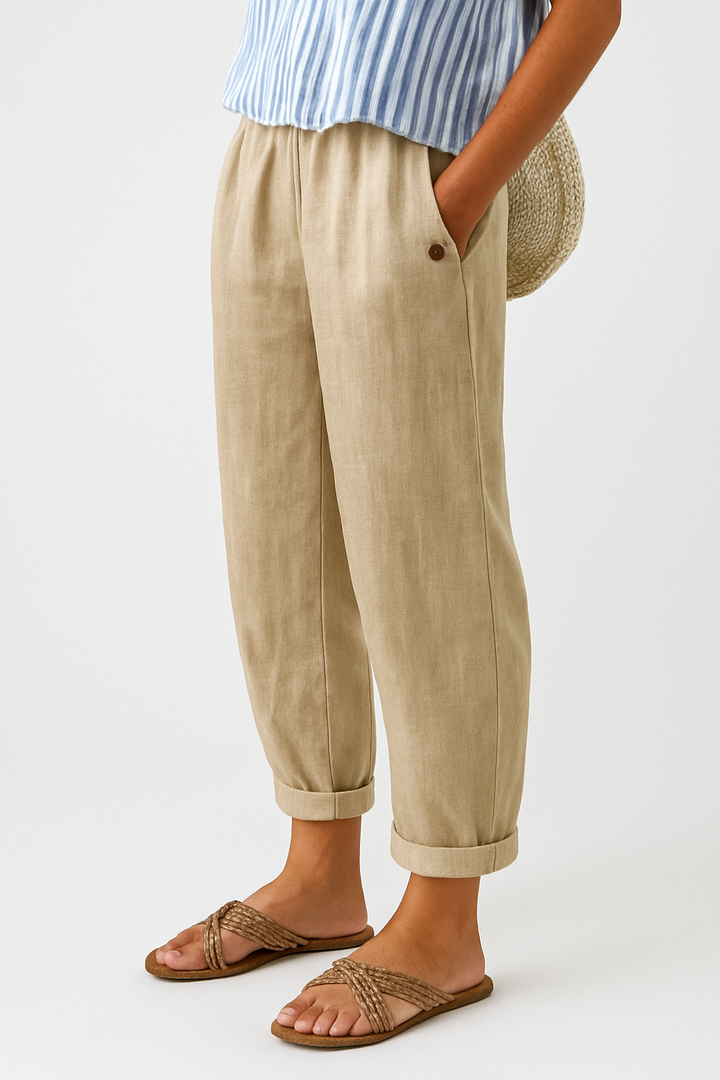 Korvella | Women’s Summer Straight-Leg Linen Pants