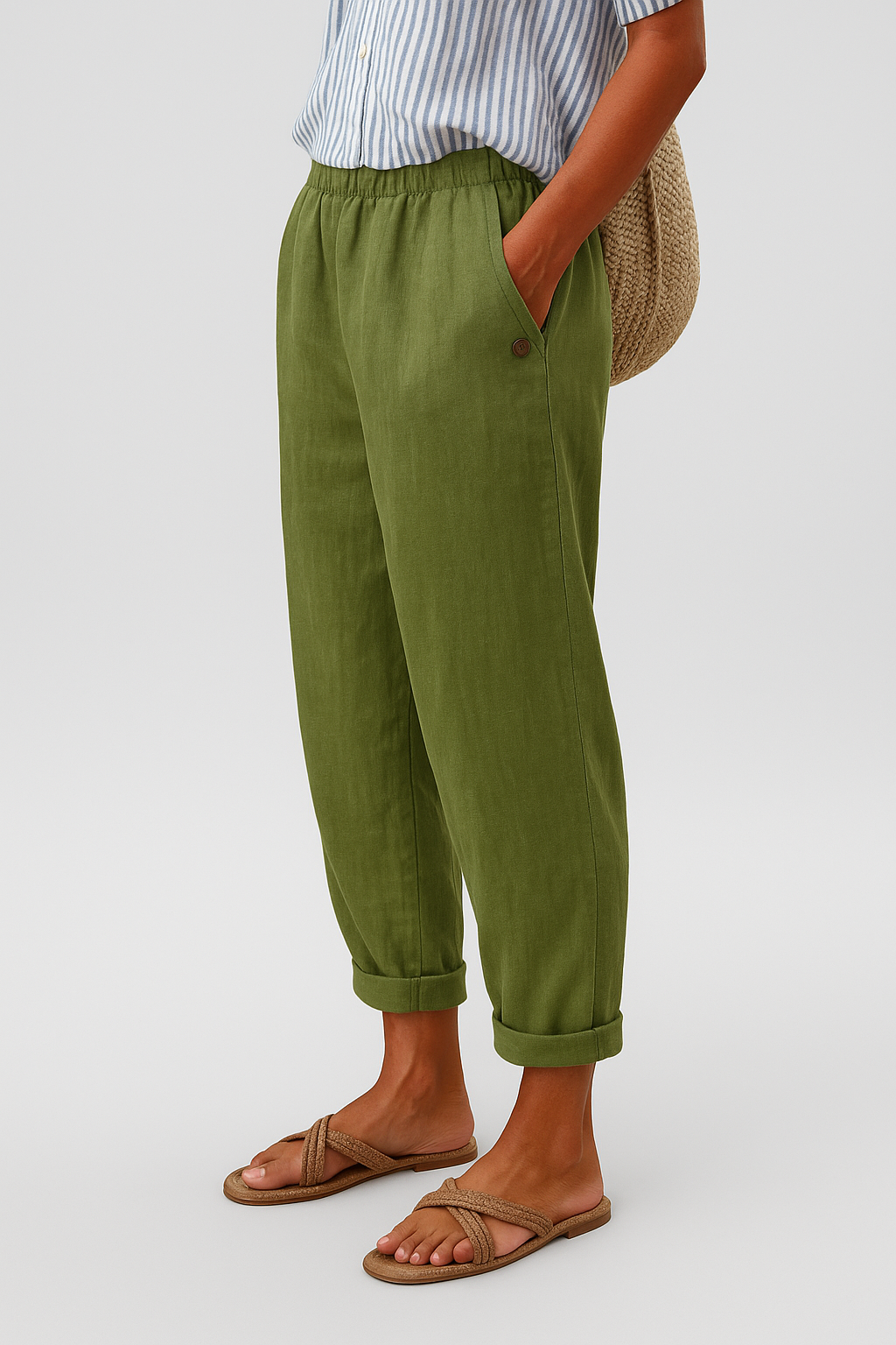 Korvella | Women’s Summer Straight-Leg Linen Pants