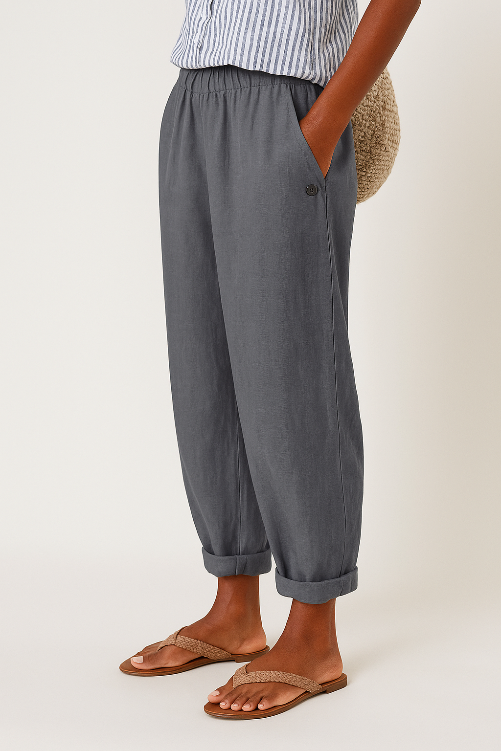 Korvella | Women’s Summer Straight-Leg Linen Pants