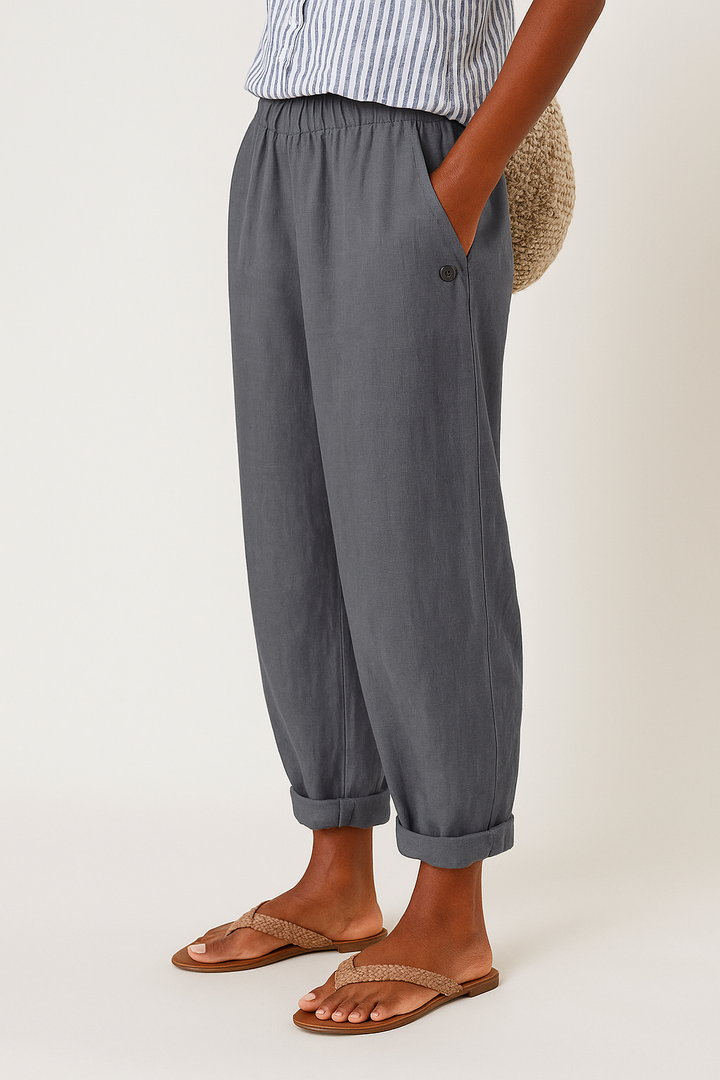 Korvella | Women’s Summer Straight-Leg Linen Pants