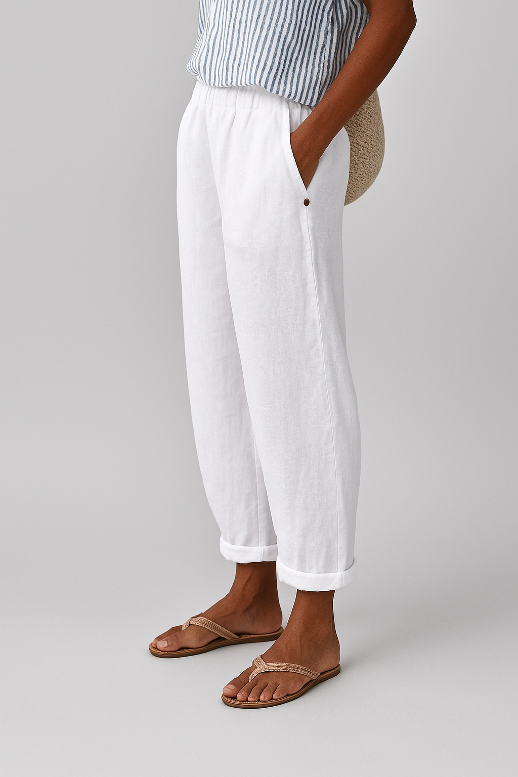 Korvella | Women’s Summer Straight-Leg Linen Pants