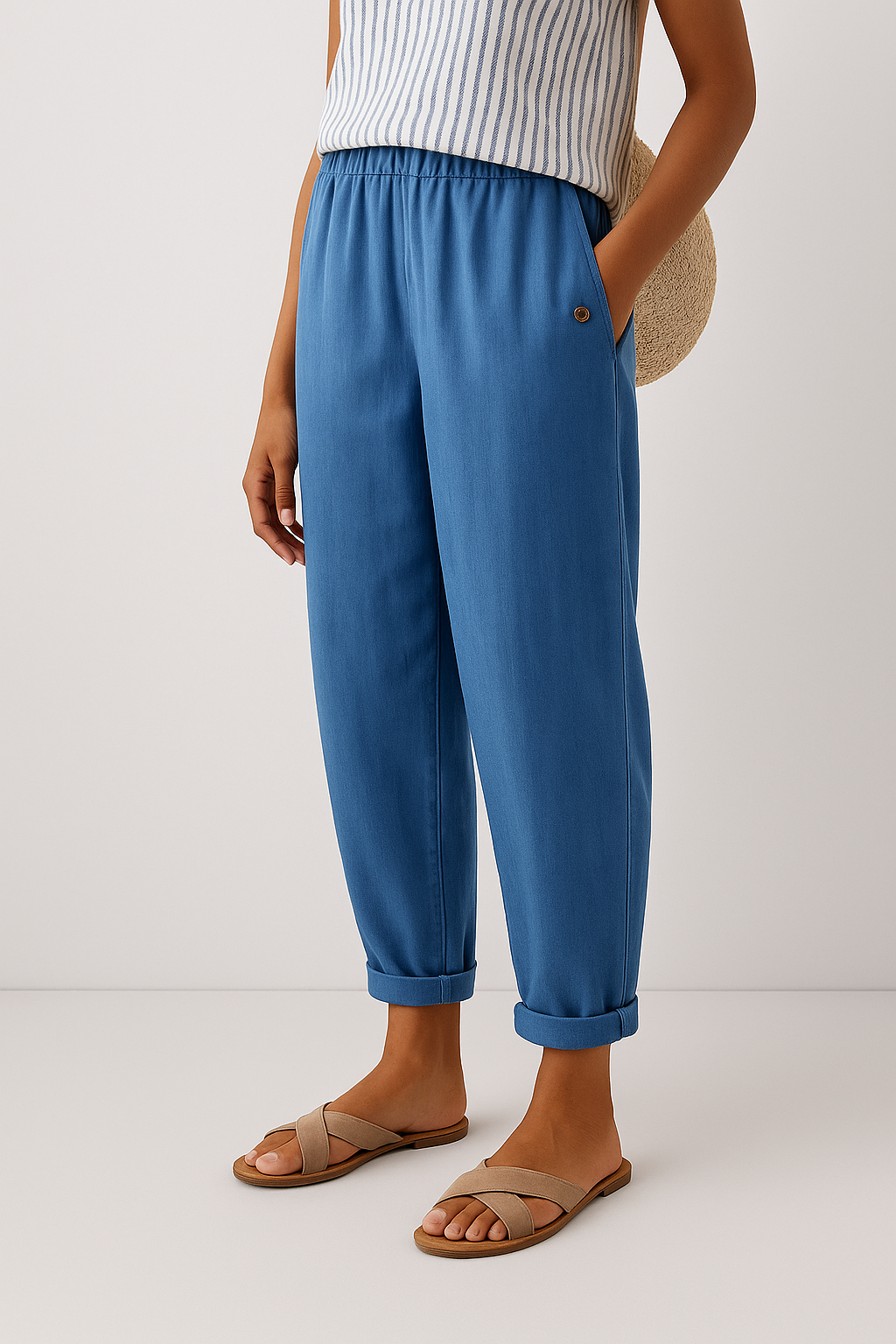 Korvella | Women’s Summer Straight-Leg Linen Pants