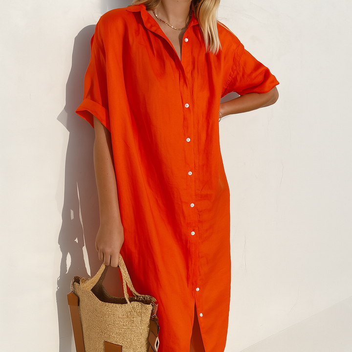 Demi | Women’s Beach Short Sleeves Shirt Dress
