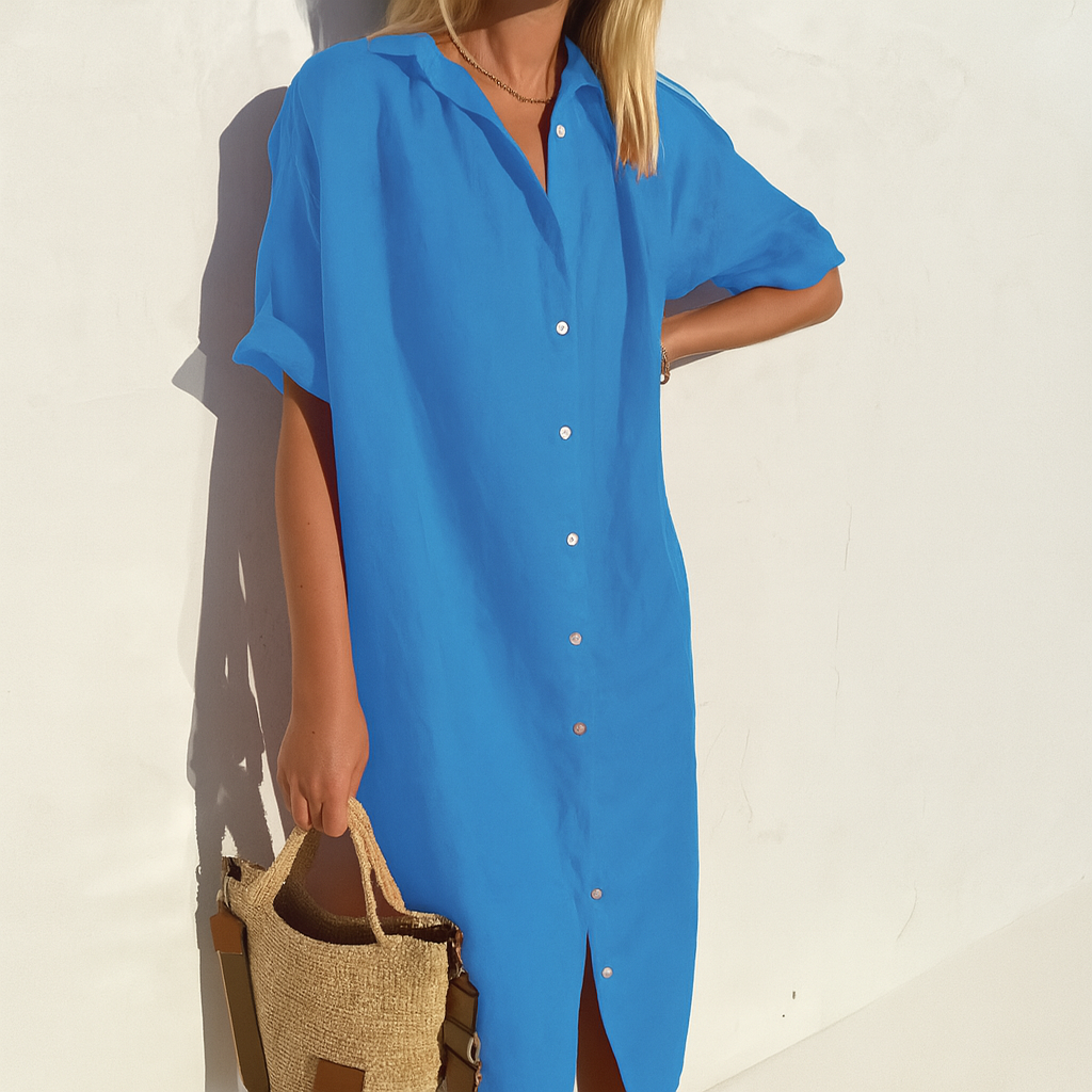 Demi | Women’s Beach Short Sleeves Shirt Dress