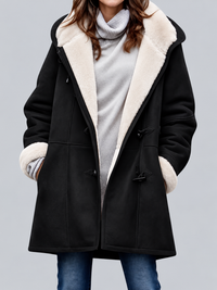 Amber | Women's Winter Suede Fleece Lined Duffle Coat