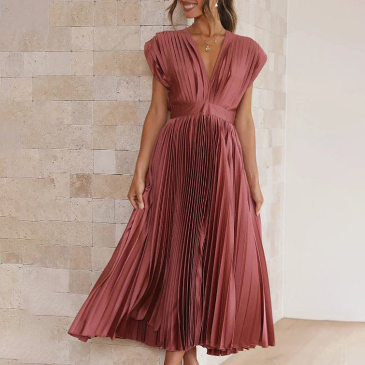 Angel | Women’s Pleated V-Neck Maxi Dress