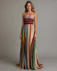 Cecilia | Women’s Elegant Colorful Pleated Maxi Dress