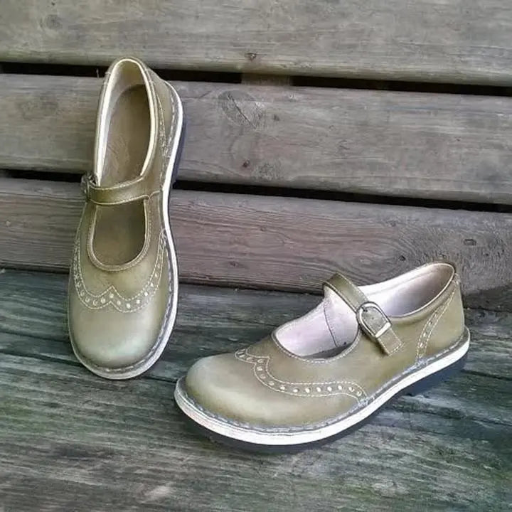 Anke | Women Vintage Buckle Strap Mary Janes