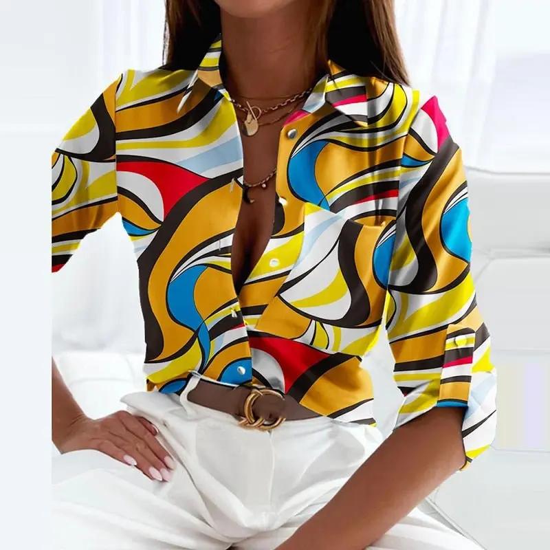 Celira | Women's Summer Buttoned Printed Blouse
