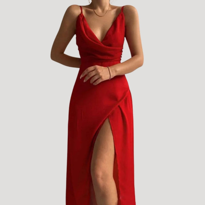 Skye | Women's Bridesmaid Wrap Side Slit Maxi Dress