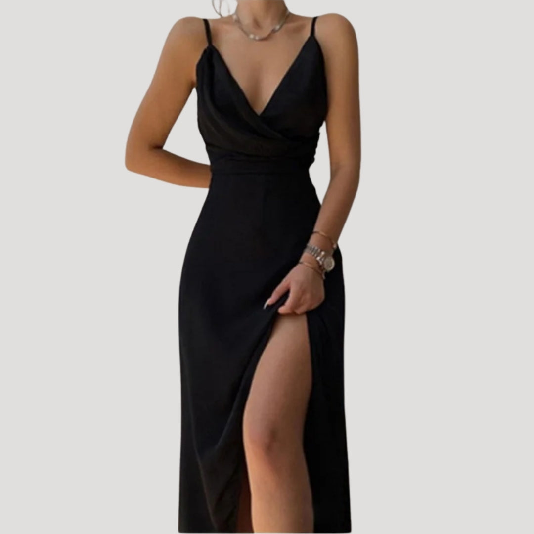 Skye | Women's Bridesmaid Wrap Side Slit Maxi Dress