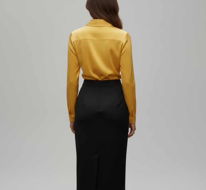 Gia | Women’s Summer Draped Neck Long Sleeve Blouse