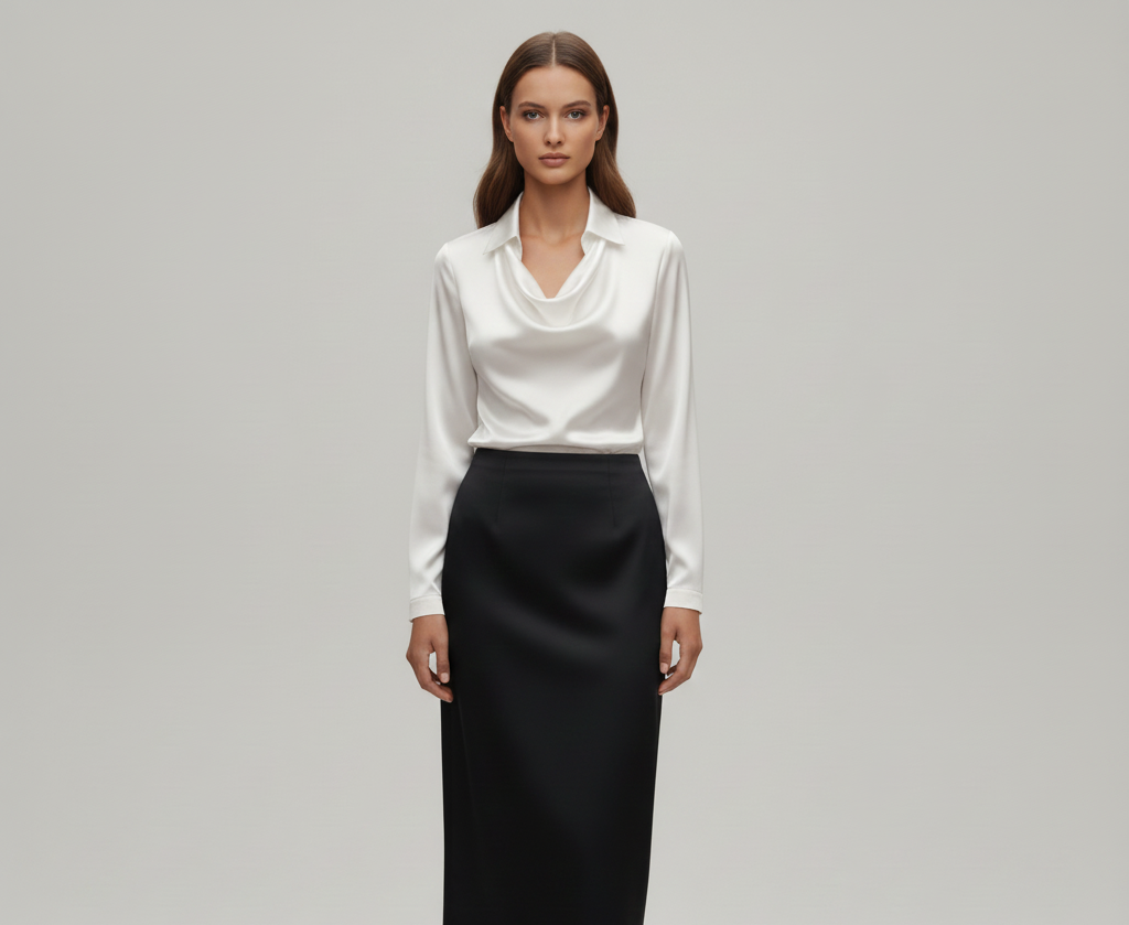 Gia | Women’s Summer Draped Neck Long Sleeve Blouse