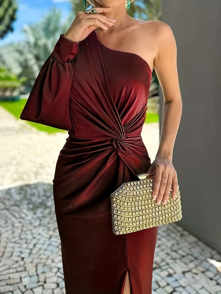Eloise | Women's Elegant One-Shoulder Wedding Guest Dress