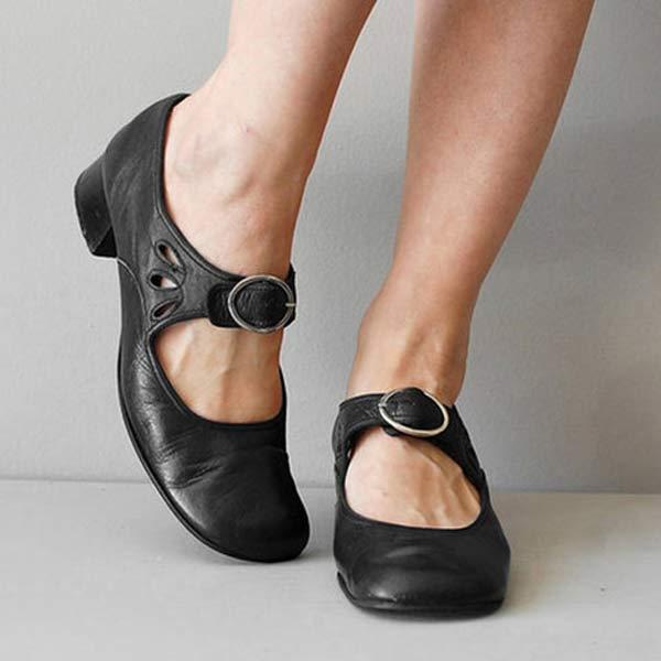 Giana | Women's Adjustable Ankle Strap Low Block Heel Sandals