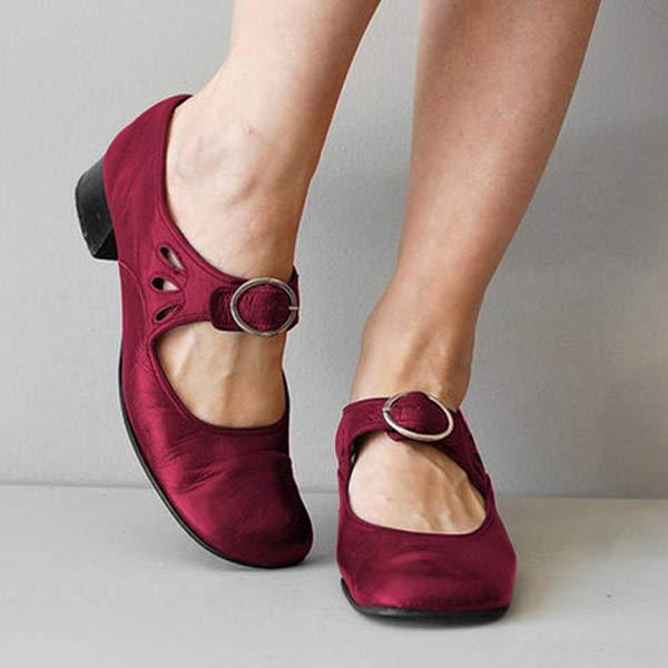 Giana | Women's Adjustable Ankle Strap Low Block Heel Sandals