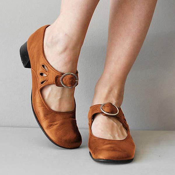 Giana | Women's Adjustable Ankle Strap Low Block Heel Sandals