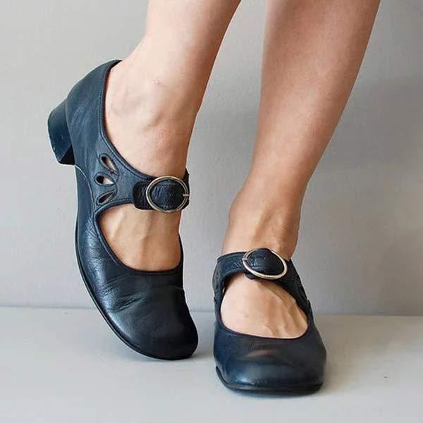 Giana | Women's Adjustable Ankle Strap Low Block Heel Sandals