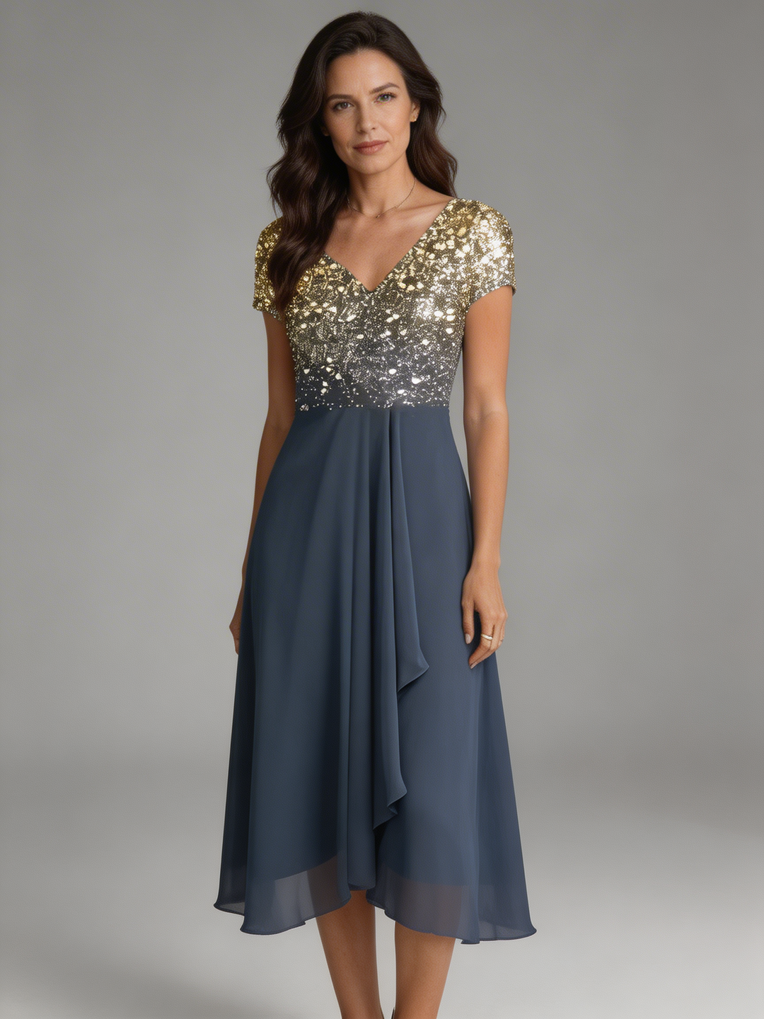 Marley | Women's Floral Short Sleeve Formal Dress