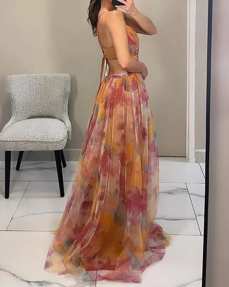 Amelia | Women's Floral Print Boho Maxi Dress