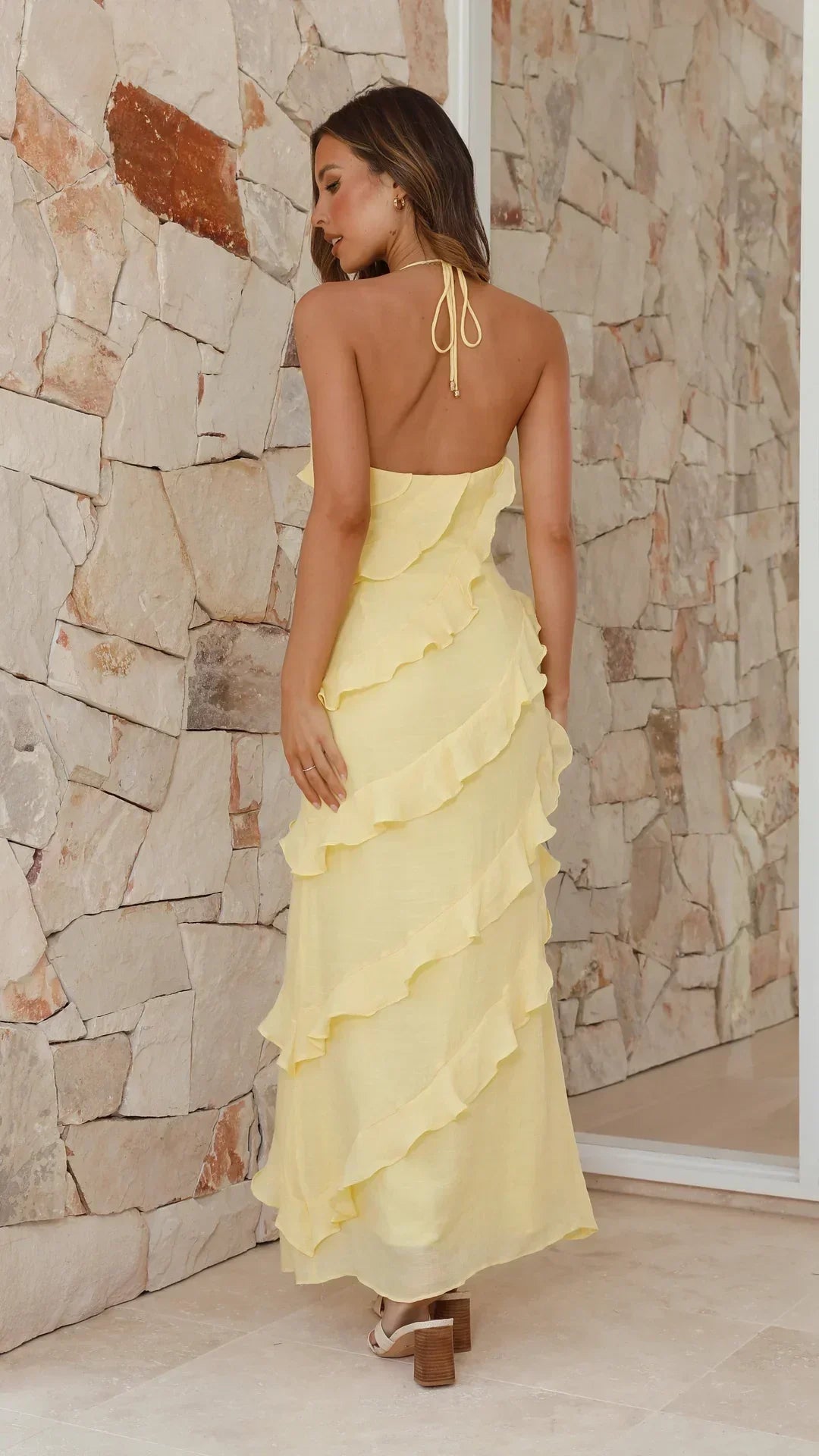 Charlotte | Women's Elegant Ruffle Sleeveless Maxi Dress