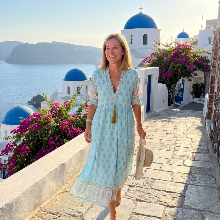 Lunara | Women's Summer Printed Midi Dress
