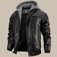 Adrian | Men's Quilted Hooded Leather Jacket