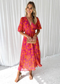 Quinn | Women’s V-Neck Floral Midi Dress