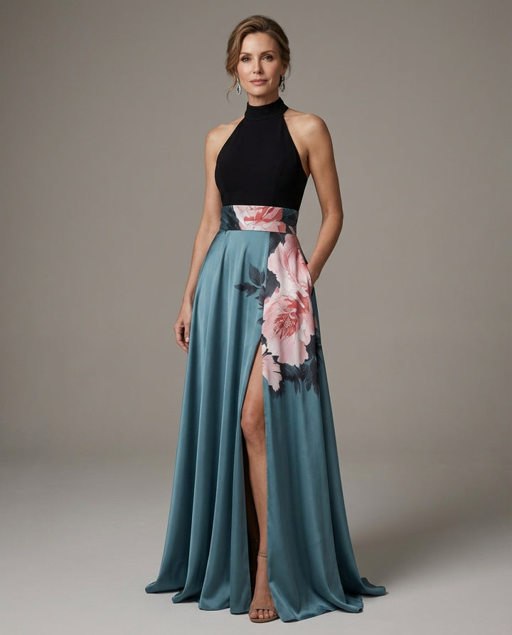 Layla | Women's Floral Sleeveless A-Line Maxi Dress