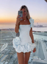 Dahlia | Off-Shoulder Ruffled Homecoming Mini Dress