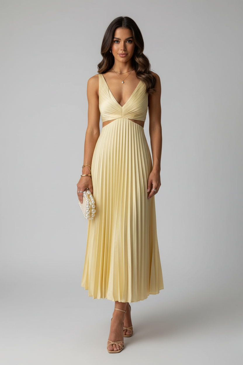 Kailey | Women’s Pleated Midi Wedding Guest Dress
