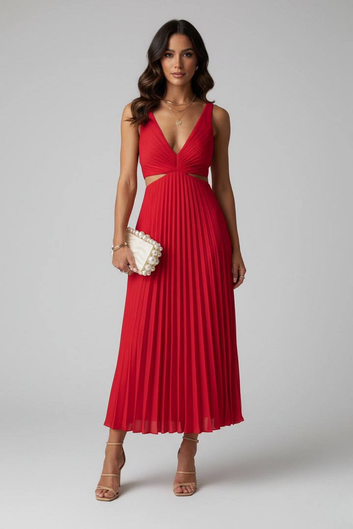 Kailey | Women’s Pleated Midi Wedding Guest Dress