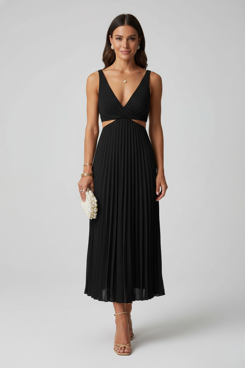 Kailey | Women’s Pleated Midi Wedding Guest Dress