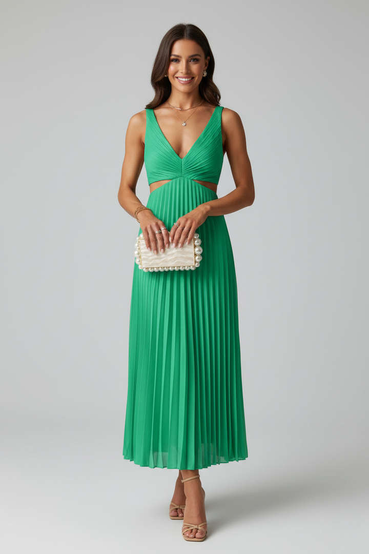 Kailey | Women’s Pleated Midi Wedding Guest Dress