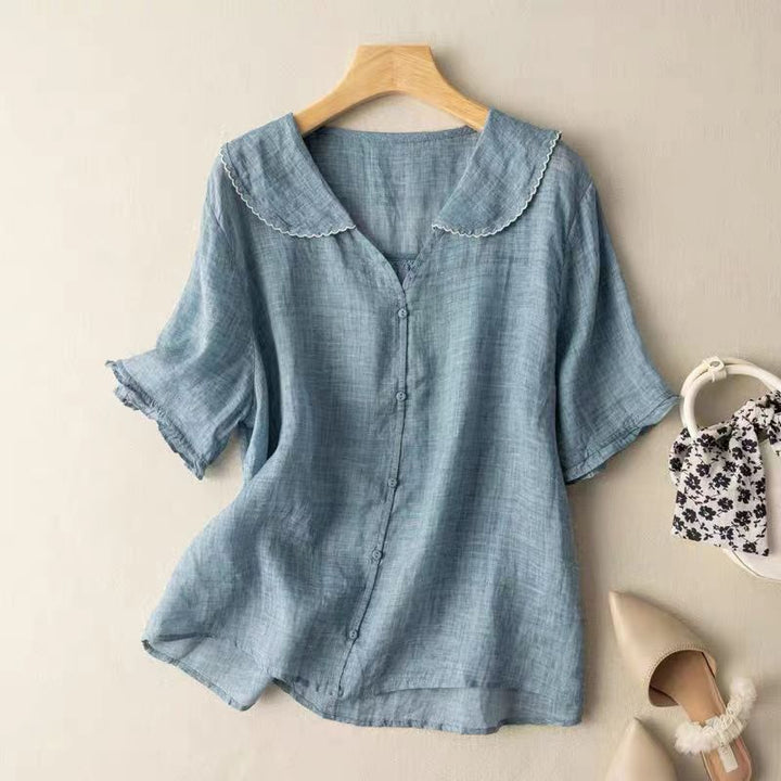 Clara | Women's Relaxed Fit Buttoned Casual Vintage Blouse