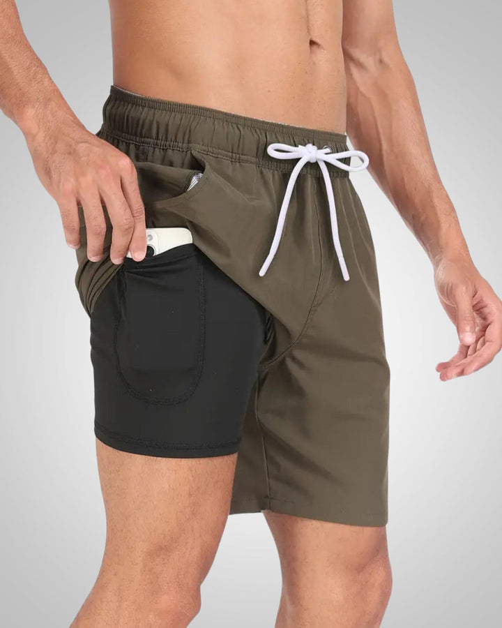 Milan | Men's Beach Swim Trunks with Inner Shorts