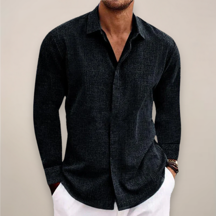 Axel | Men's Linen Long Sleeve Buttoned Shirt