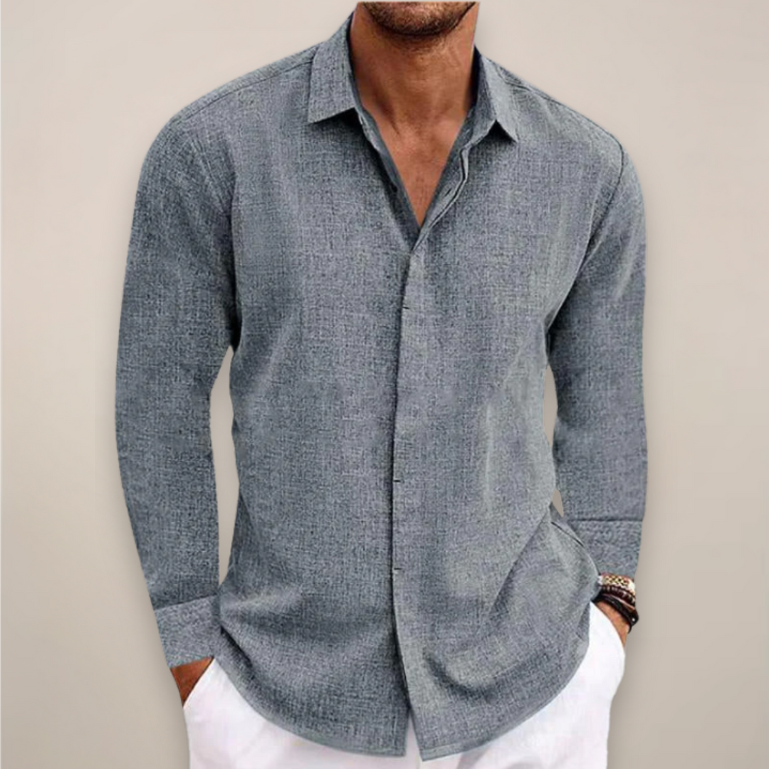 Axel | Men's Linen Long Sleeve Buttoned Shirt