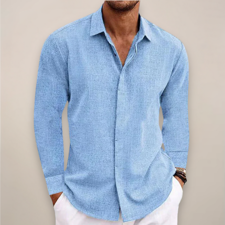Axel | Men's Linen Long Sleeve Buttoned Shirt