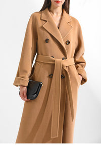 Marguerite | Women's Long Wool Belted Camel Trench Coat