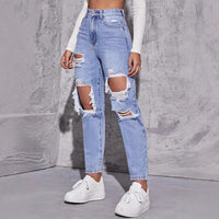 Penelope | Women's Straight Leg Distressed Jeans