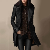 Paisley | Women's Tailored Faux Leather Trench Coat