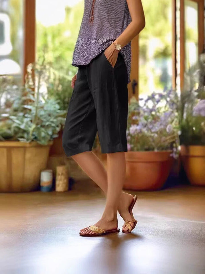 Velmira | Women’s Knee-Length Linen Summer Shorts