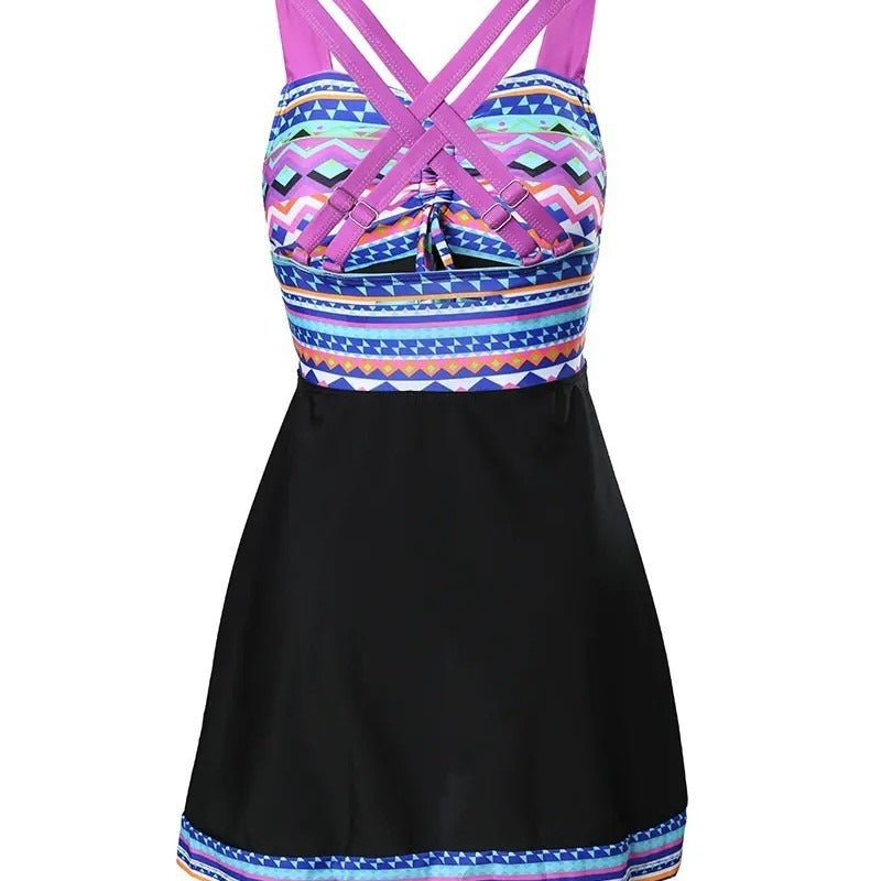 Romina | Women’s Summer Tie Front Tankini Swimwear
