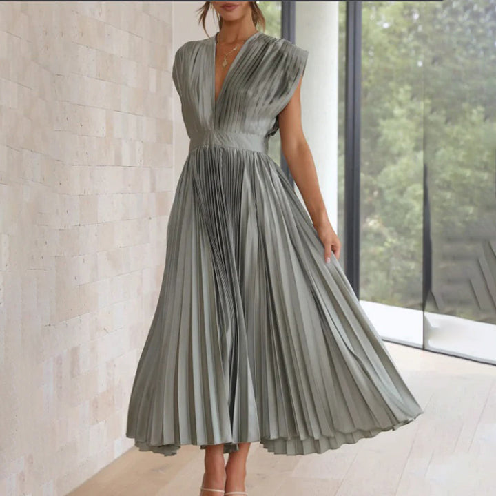 Angel | Women’s Pleated V-Neck Maxi Dress