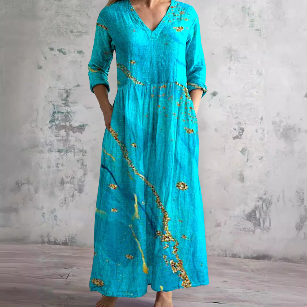 Xavira | Women's Summer V-Neck Midi Dress