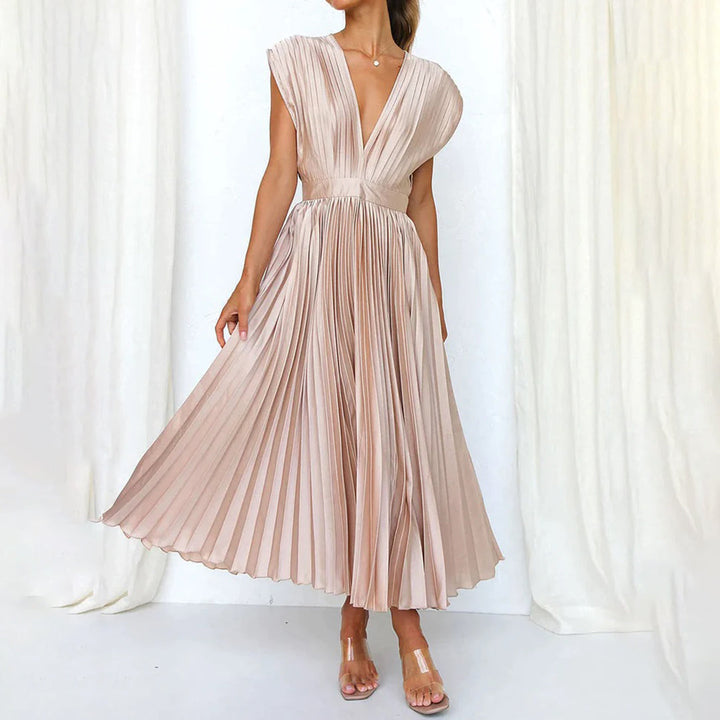 Angel | Women’s Pleated V-Neck Maxi Dress