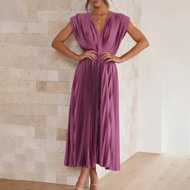 Angel | Women’s Pleated V-Neck Maxi Dress