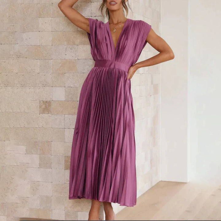 Angel | Women’s Pleated V-Neck Maxi Dress